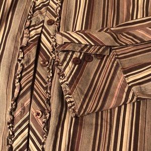 Rafaella striped ruffle dress shirt